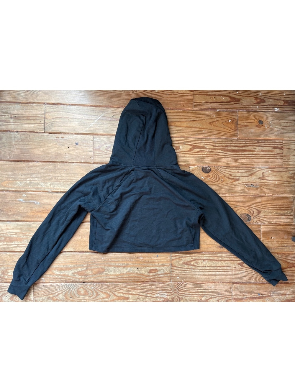 Gymshark Women's Black Cropped Hoodie Size Large Cotton Blend - Picture 2 of 6